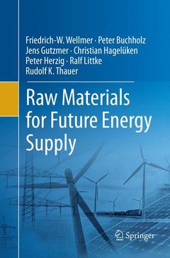 Couverture de l’ouvrage Raw Materials for Future Energy Supply