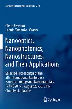Couverture de l’ouvrage Nanooptics, Nanophotonics, Nanostructures, and Their Applications