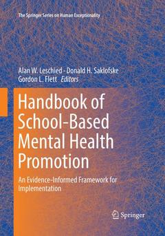 Couverture de l’ouvrage Handbook of School-Based Mental Health Promotion