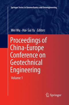 Couverture de l’ouvrage Proceedings of China-Europe Conference on Geotechnical Engineering