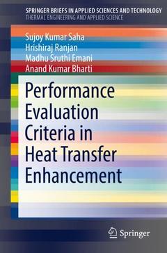 Couverture de l’ouvrage Performance Evaluation Criteria in Heat Transfer Enhancement