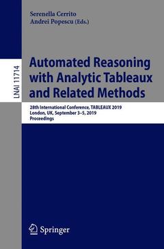 Couverture de l’ouvrage Automated Reasoning with Analytic Tableaux and Related Methods