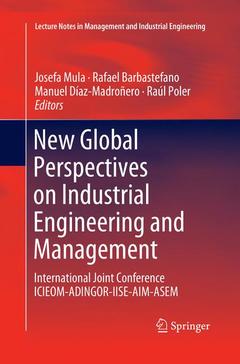 Couverture de l’ouvrage New Global Perspectives on Industrial Engineering and Management