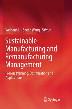 Couverture de l’ouvrage Sustainable Manufacturing and Remanufacturing Management