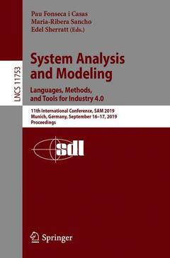 Couverture de l’ouvrage System Analysis and Modeling. Languages, Methods, and Tools for Industry 4.0