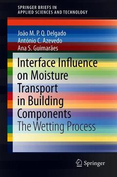 Couverture de l’ouvrage Interface Influence on Moisture Transport in Building Components