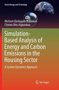Couverture de l’ouvrage Simulation-Based Analysis of Energy and Carbon Emissions in the Housing Sector