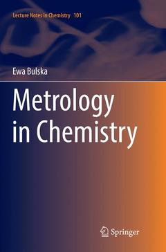 Couverture de l’ouvrage Metrology in Chemistry