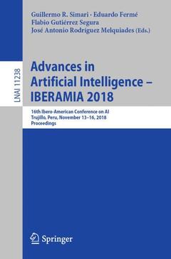 Cover of the book Advances in Artificial Intelligence - IBERAMIA 2018