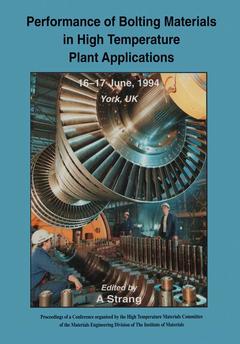 Couverture de l’ouvrage Performance of Bolting Materials in High Temperature Plant Applications