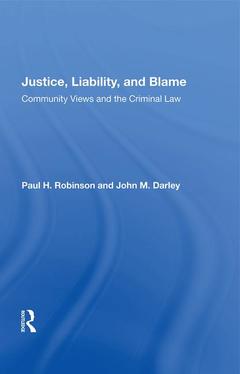 Couverture de l’ouvrage Justice, Liability, and Blame