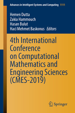 Couverture de l’ouvrage 4th International Conference on Computational Mathematics and Engineering Sciences (CMES-2019)