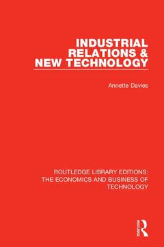 Couverture de l’ouvrage Industrial Relations and New Technology