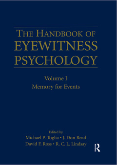 Couverture de l’ouvrage The Handbook of Eyewitness Psychology: Volume I