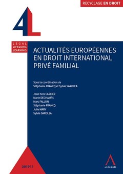 Couverture de l’ouvrage Actualités européennes en droit international privé familial