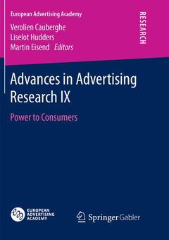 Couverture de l’ouvrage Advances in Advertising Research IX