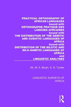 Couverture de l’ouvrage Practical Orthography of African Languages