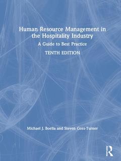 Couverture de l’ouvrage Human Resource Management in the Hospitality Industry