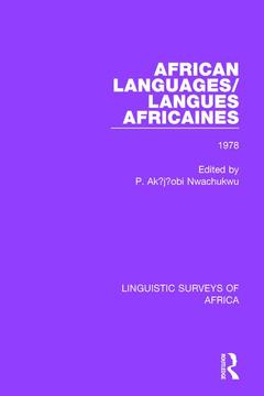 Couverture de l’ouvrage African Languages/Langues Africaines