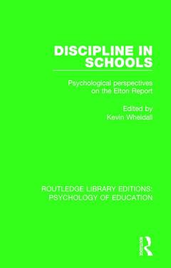 Couverture de l’ouvrage Discipline in Schools