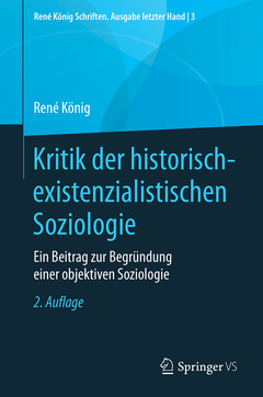 Cover of the book Kritik der historisch-existenzialistischen Soziologie