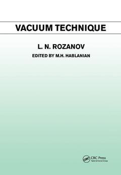 Couverture de l’ouvrage Vacuum Technique