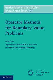 Couverture de l’ouvrage Operator Methods for Boundary Value Problems