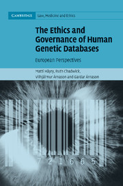 Couverture de l’ouvrage The Ethics and Governance of Human Genetic Databases