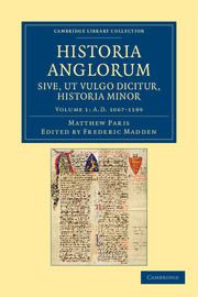 Couverture de l’ouvrage Historia Anglorum sive, ut vulgo dicitur, Historia Minor