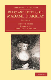 Couverture de l’ouvrage Diary and Letters of Madame d'Arblay: Volume 6