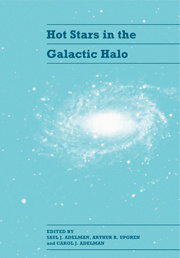 Couverture de l’ouvrage Hot Stars in the Galactic Halo