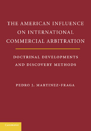Cover of the book The American Influences on International Commercial Arbitration
