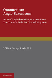 Cover of the book Onomasticon Anglo-Saxonicum