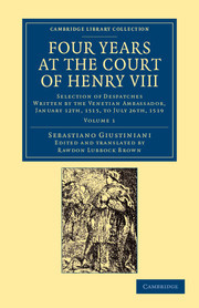 Couverture de l’ouvrage Four Years at the Court of Henry VIII