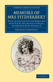 Couverture de l’ouvrage Memoirs of Mrs Fitzherbert