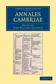 Couverture de l’ouvrage Annales Cambriae