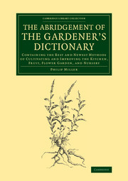 Couverture de l’ouvrage The Abridgement of the Gardener's Dictionary