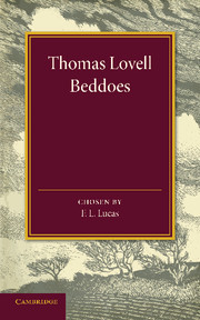 Couverture de l’ouvrage Thomas Lovell Beddoes