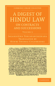 Couverture de l’ouvrage A Digest of Hindu Law, on Contracts and Successions