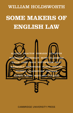 Couverture de l’ouvrage Some Makers of English Law