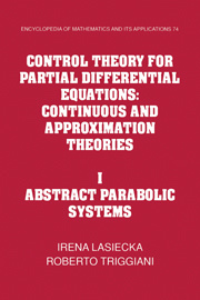 Couverture de l’ouvrage Control Theory for Partial Differential Equations: Volume 1, Abstract Parabolic Systems