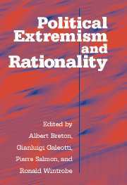 Couverture de l’ouvrage Political Extremism and Rationality