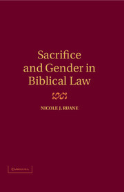 Couverture de l’ouvrage Sacrifice and Gender in Biblical Law