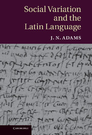 Couverture de l’ouvrage Social Variation and the Latin Language