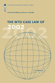 Couverture de l’ouvrage The WTO Case Law of 2002