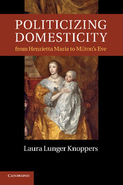 Couverture de l’ouvrage Politicizing Domesticity from Henrietta Maria to Milton's Eve