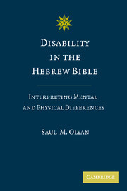 Cover of the book Disability in the Hebrew Bible