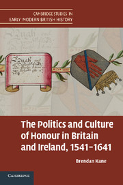 Couverture de l’ouvrage The Politics and Culture of Honour in Britain and Ireland, 1541–1641