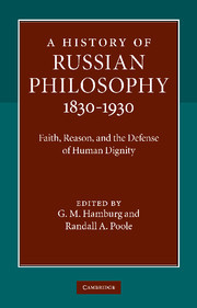 Couverture de l’ouvrage A History of Russian Philosophy 1830–1930