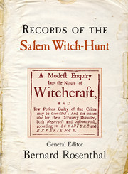Couverture de l’ouvrage Records of the Salem Witch-Hunt